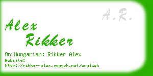 alex rikker business card